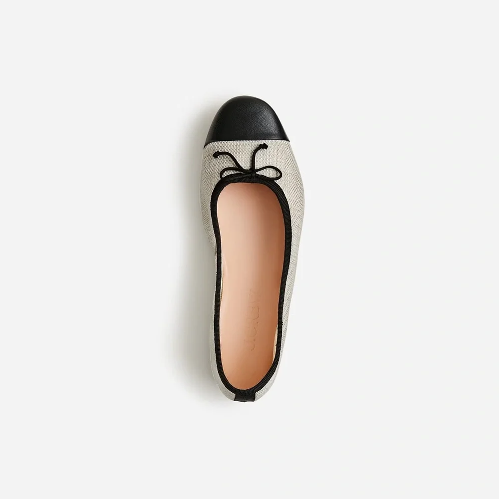 J.Crew Zoe cap toe ballet flats in Spanish canvas BX922